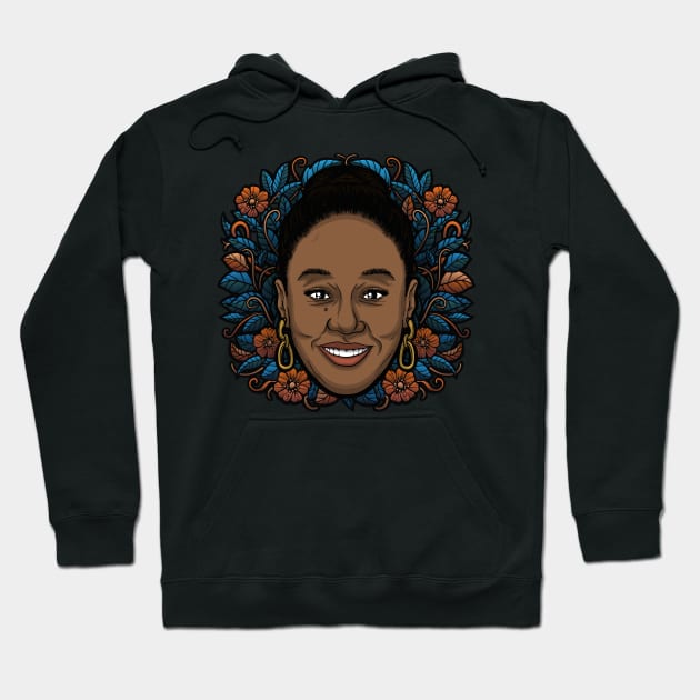 Tiffany Haddish (Flowered) Hoodie by Baddest Shirt Co.